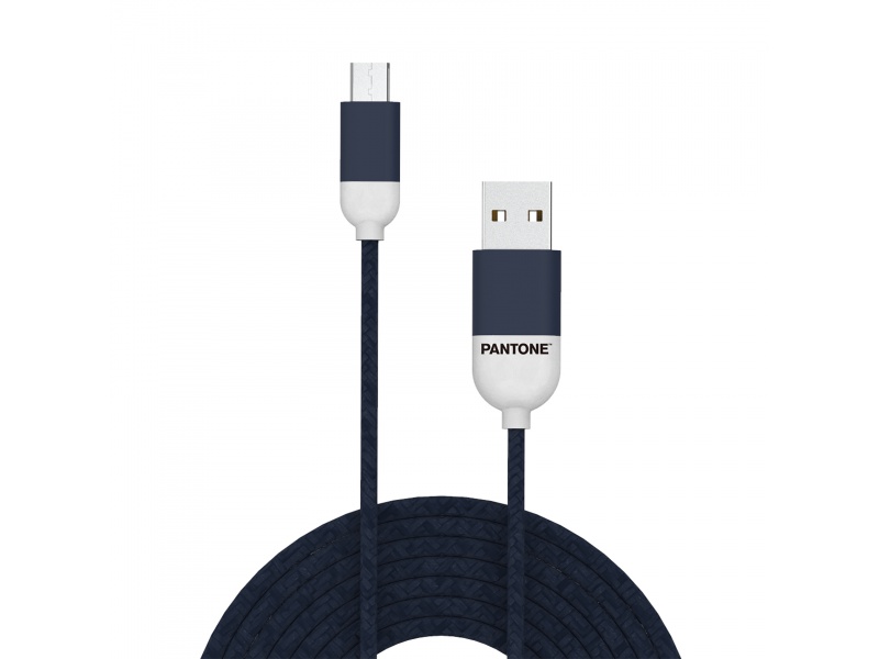 Datový kabel Pantone MicroUSB Cable 1,5m, námořnická modrá