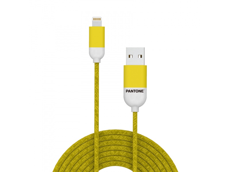 Datový kabel Pantone Lightning Cable 1,5m, žlutá