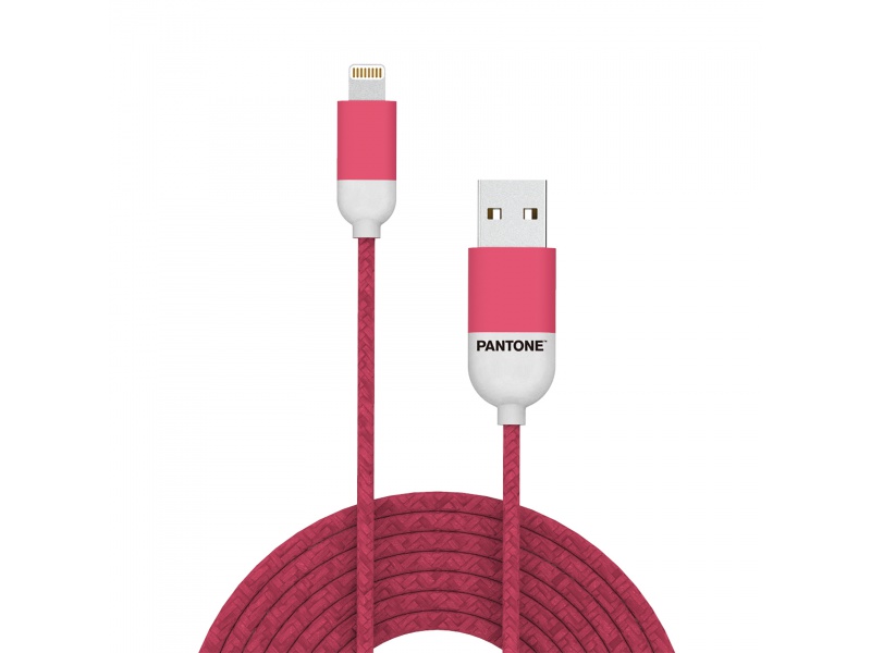 Datový kabel Pantone Lightning Cable 1,5m, růžová