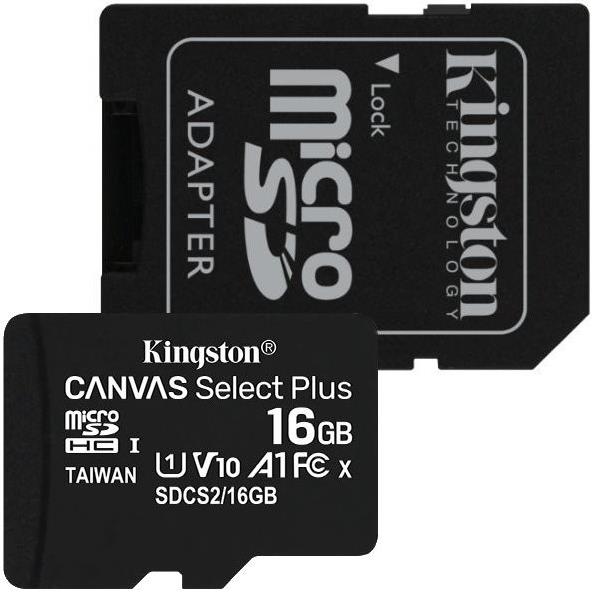 Paměťová karta Kingston Micro 16GB Class 10 UHS-I s adaptérem SD2