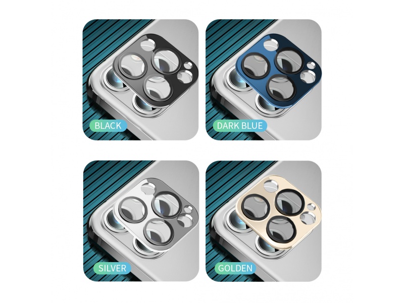 Ochranné sklíčko na oko fotoaparátu Coteetci Aluminium pro Apple iPhone 12 Pro Max 6.7, černá