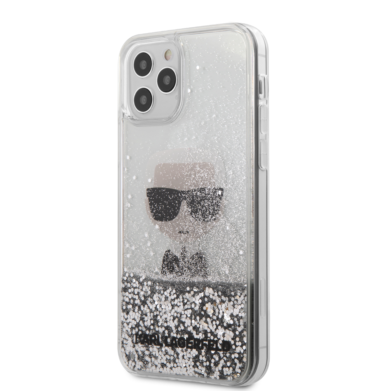 Karl Lagerfeld Liquid Glitter Iconic kryt KLHCP12LGLIKSL Apple iPhone 12 Pro Max silver