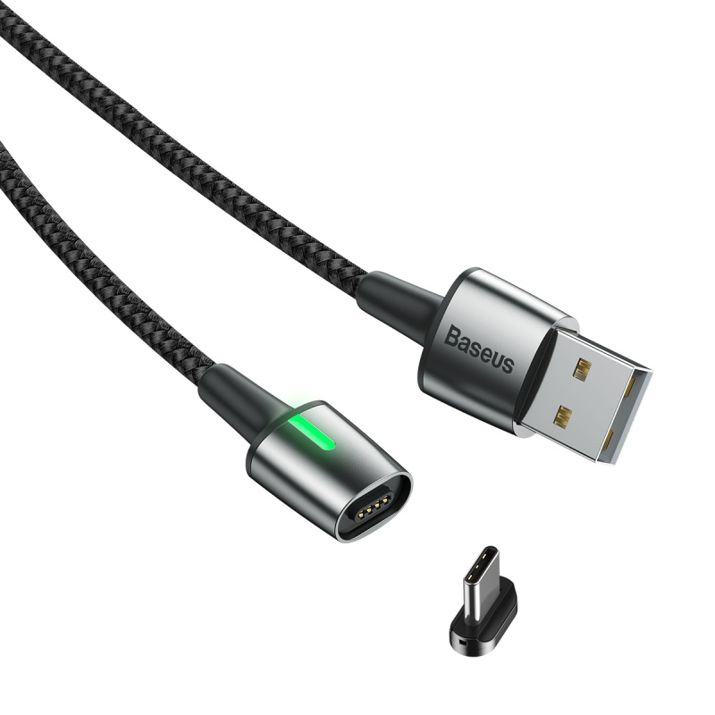 Datový kabel Baseus Zinc Magnetic Cable USB For Type-C, 3A, 1M, černá