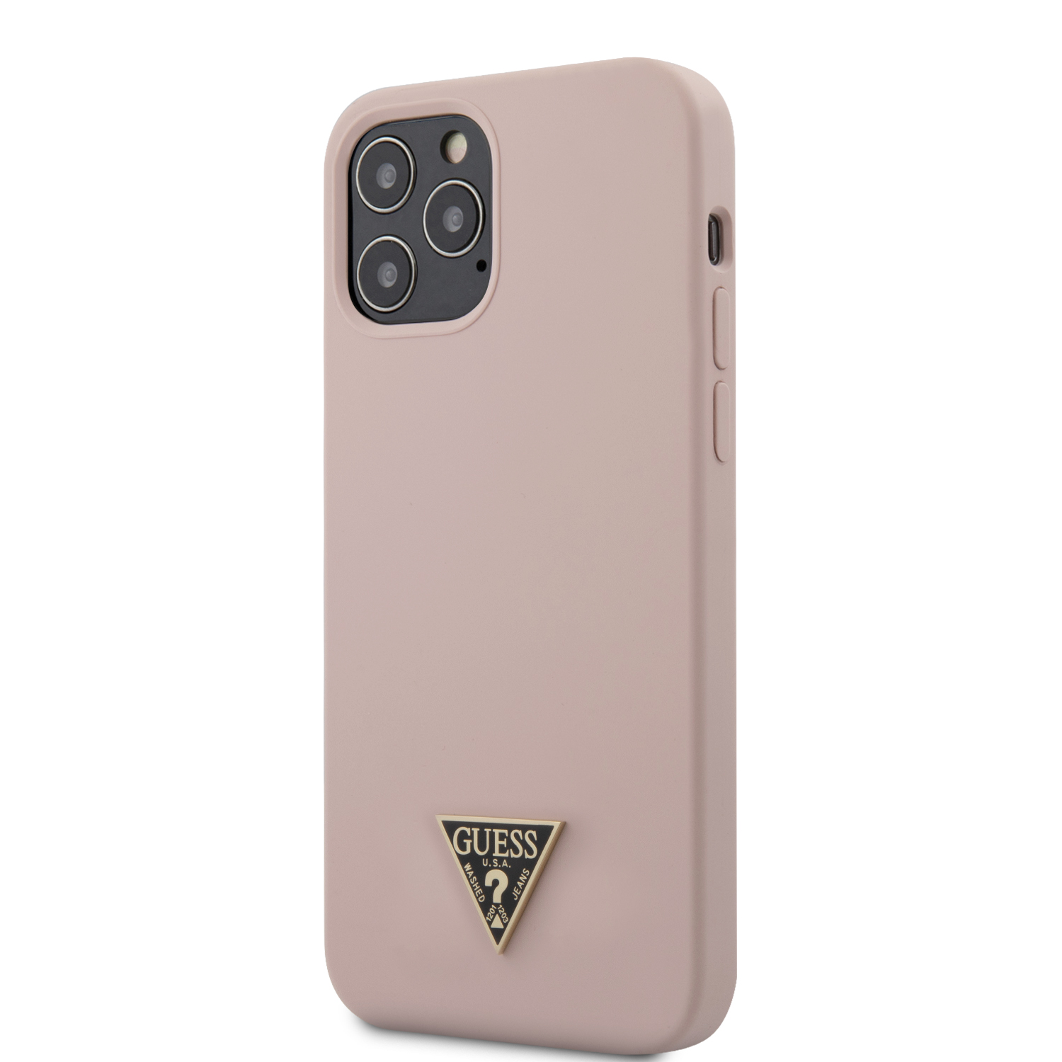 Guess Metal Triangle silikonový kryt GUHCP12LLSTMLP Apple iPhone 12 Pro Max light pink 
