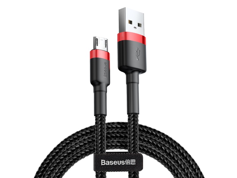 Datový kabel Baseus Cafule Cable Micro USB, 2.4A, 1M, červená-černá