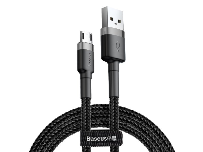 Levně Datový kabel Baseus Cafule Cable Micro USB 2.4A, 1M, šedá-černá