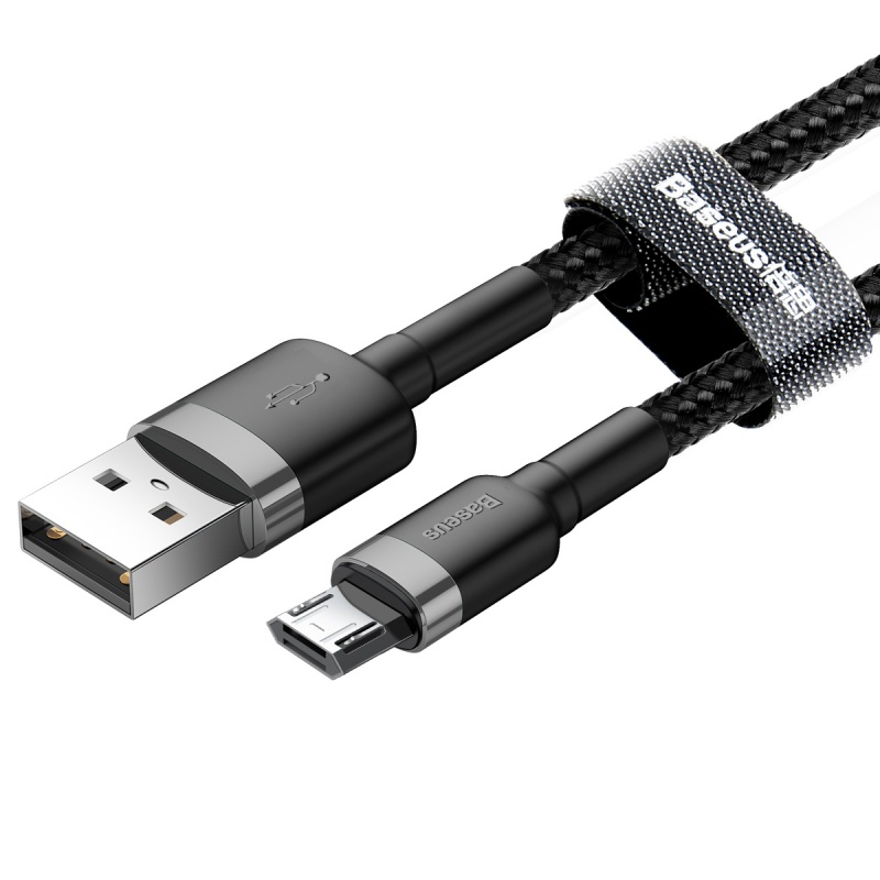 Datový kabel Baseus Cafule Cable Micro USB 2.4A, 1M, šedá-černá