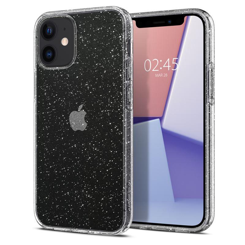 Ochranný kryt Spigen Liquid Crystal Glitter pro Apple iPhone 12 mini, transparentní