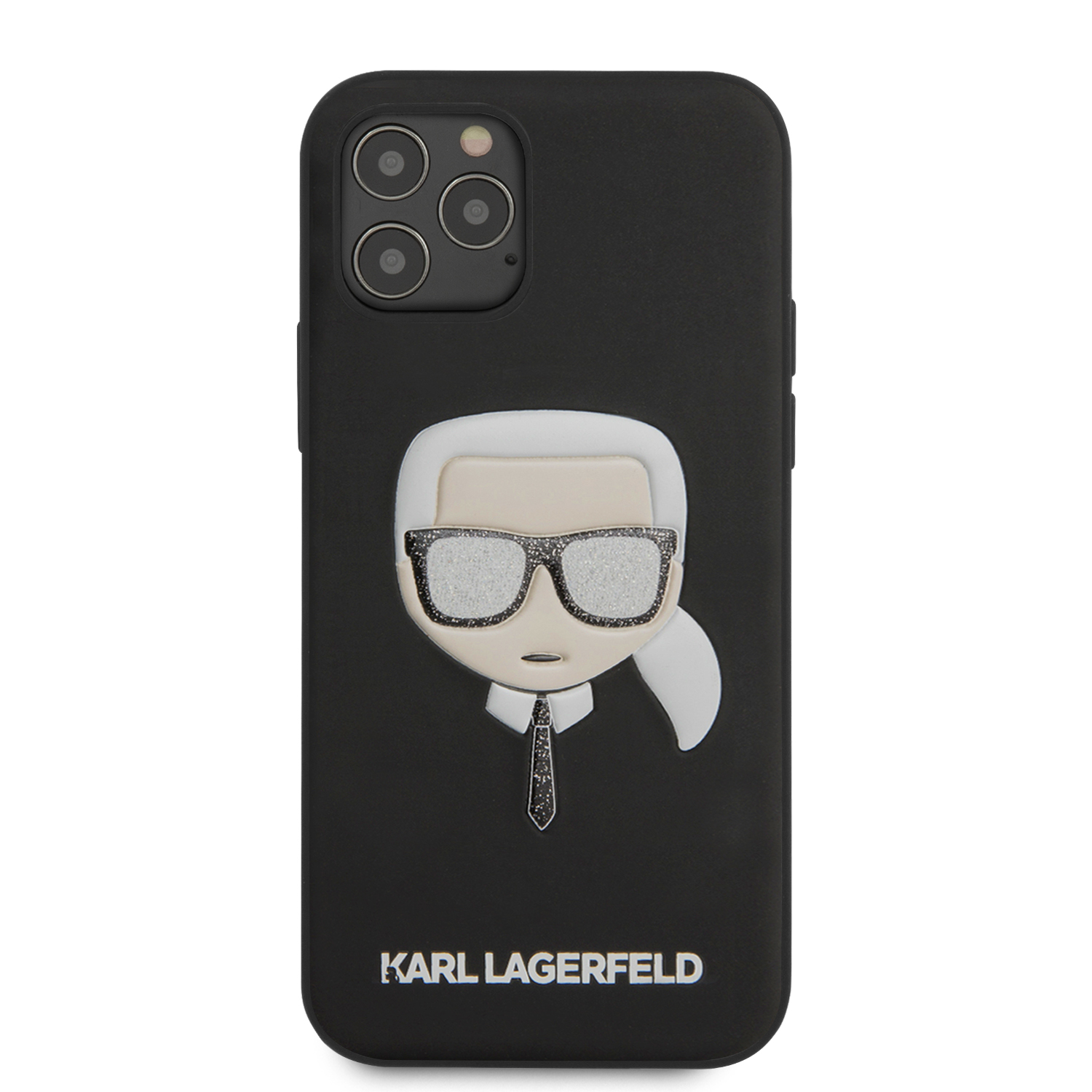 Karl Lagerfeld Glitter Head zadní kryt KLHCP12MGLBK Apple iPhone 12/12 Pro black