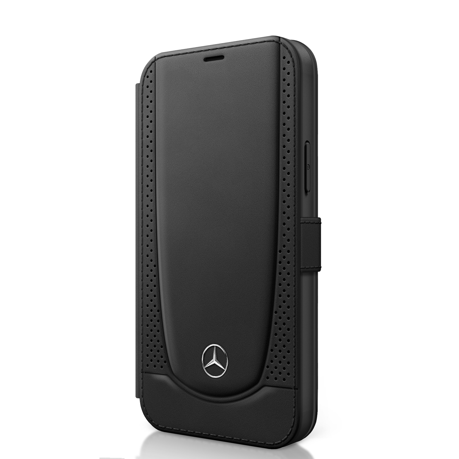 Mercedes Perforated flipové pouzdro MEFLBKP12SARMBK Apple iPhone 12 mini black