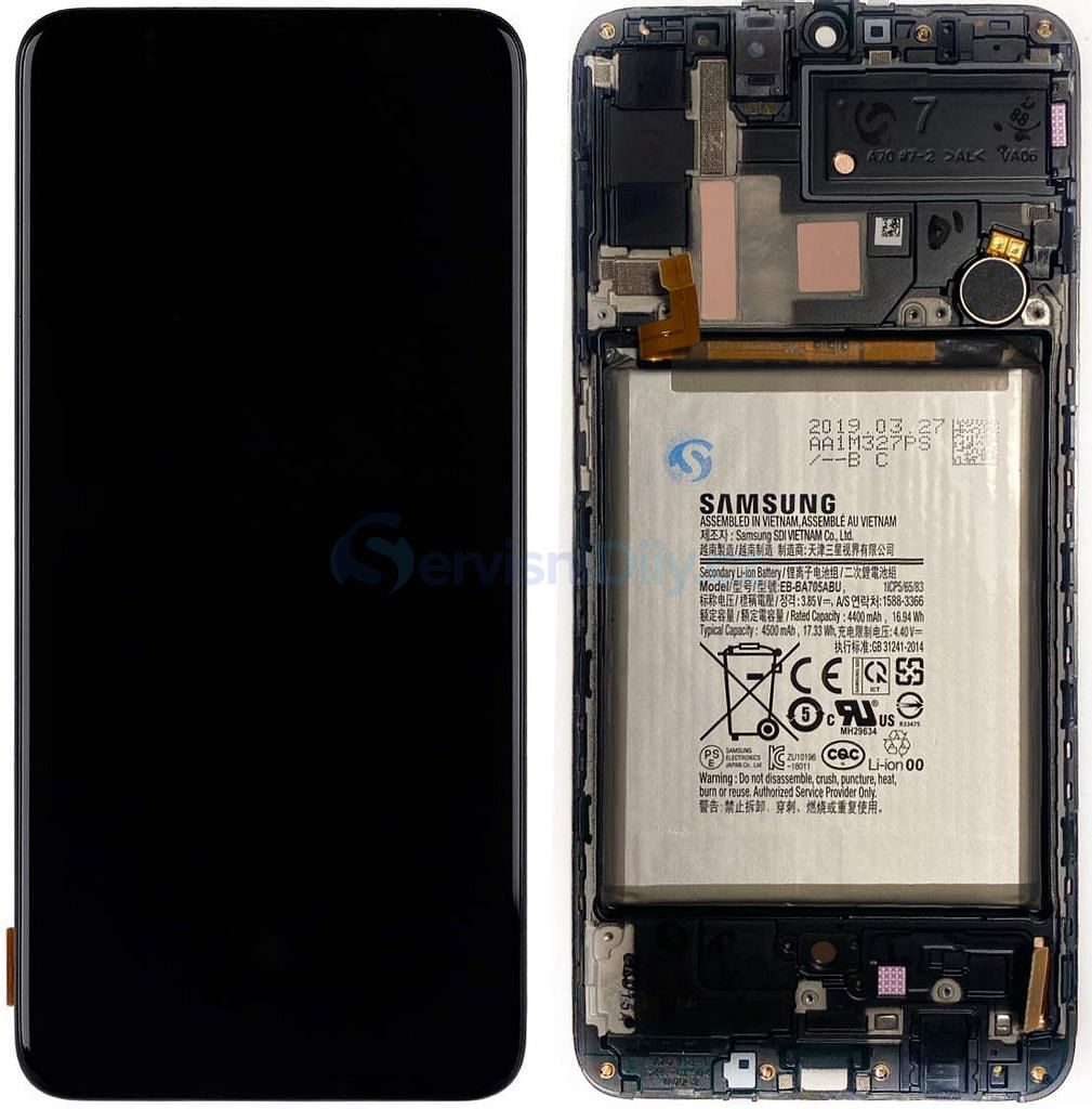 LCD + dotyk pro Samsung Galaxy A70, black ( Service Pack ) + DOPRAVA ZDARMA