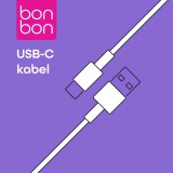 Datový a nabíjecí kabel Bonbon s konektory USB/USB-C, 1m black