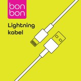Datový a nabíjecí kabel BonBon s konektory USB/Lightning, 1m white