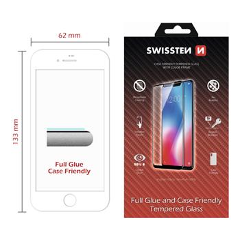 Levně Tvrzené sklo Swissten Full Glue, Color Frame, Case Friendly pro Apple iPhone 12 Pro Max, černá