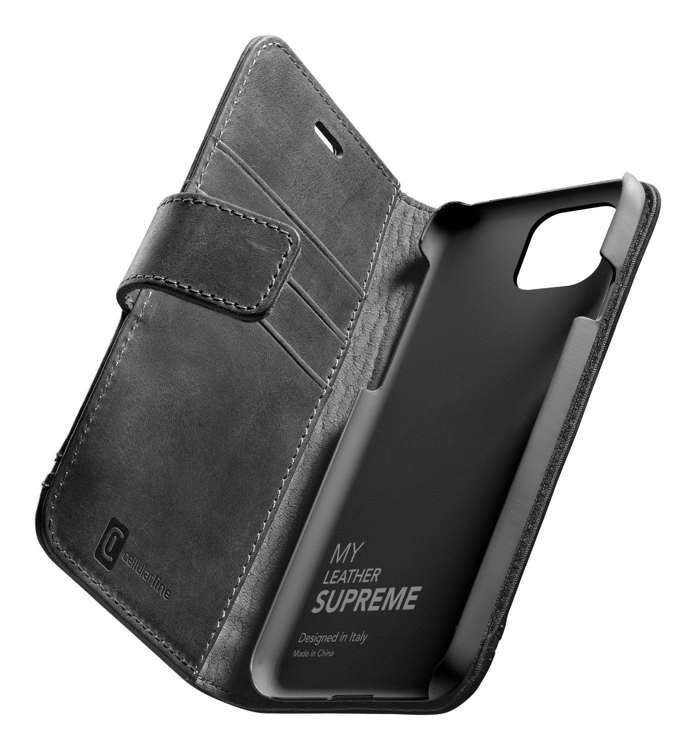 Cellularline Supreme flipové pouzdro, obal, kryt Apple iPhone 12/12 Pro black