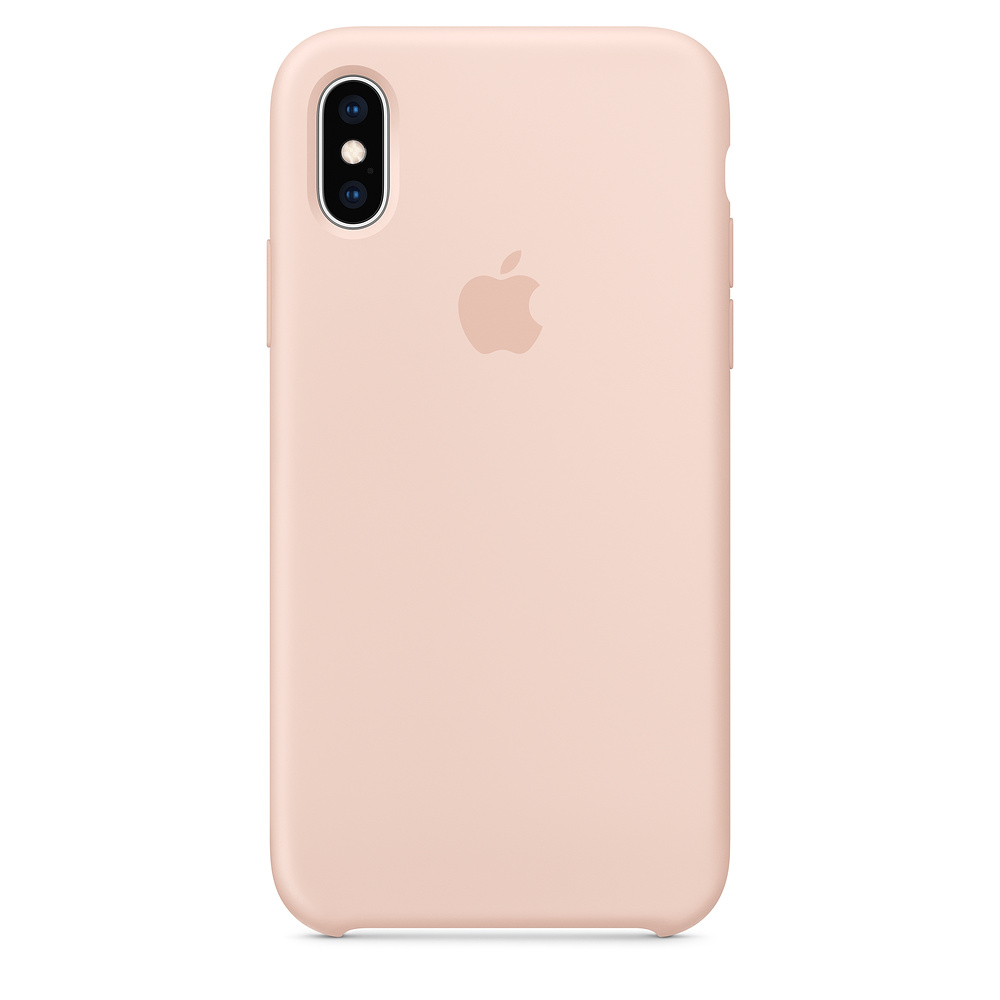 Originální silikonový kryt Apple iPhone XS pink sand