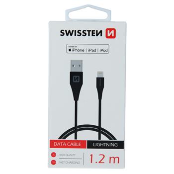 Datový kabel SWISSTEN USB / LIGHTNING MFi 1,2 m black