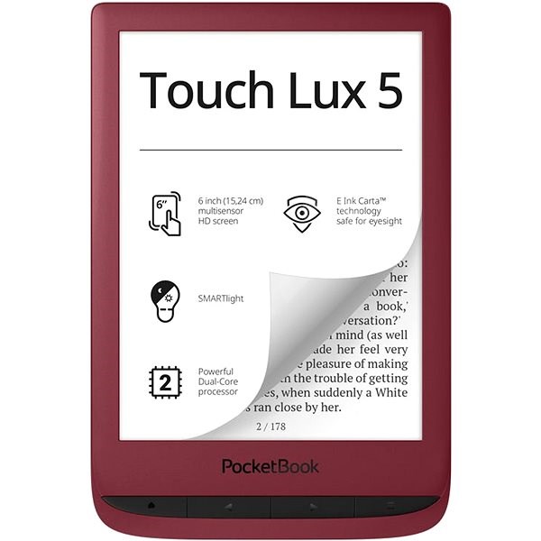 PocketBook 628 Touch Lux 5, Červený 