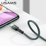 Datový kabel Lightning USAMS US-SJ448 U55 opletený 1m green