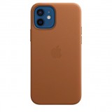 Apple kožený kryt, pouzdro, obal s MagSafe Apple iPhone 12/12 Pro saddle brown