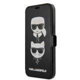 Karl Lagerfeld Heads flipové pouzdro KLFLBKSP12MFKICKC Apple iPhone 12/12 Pro black