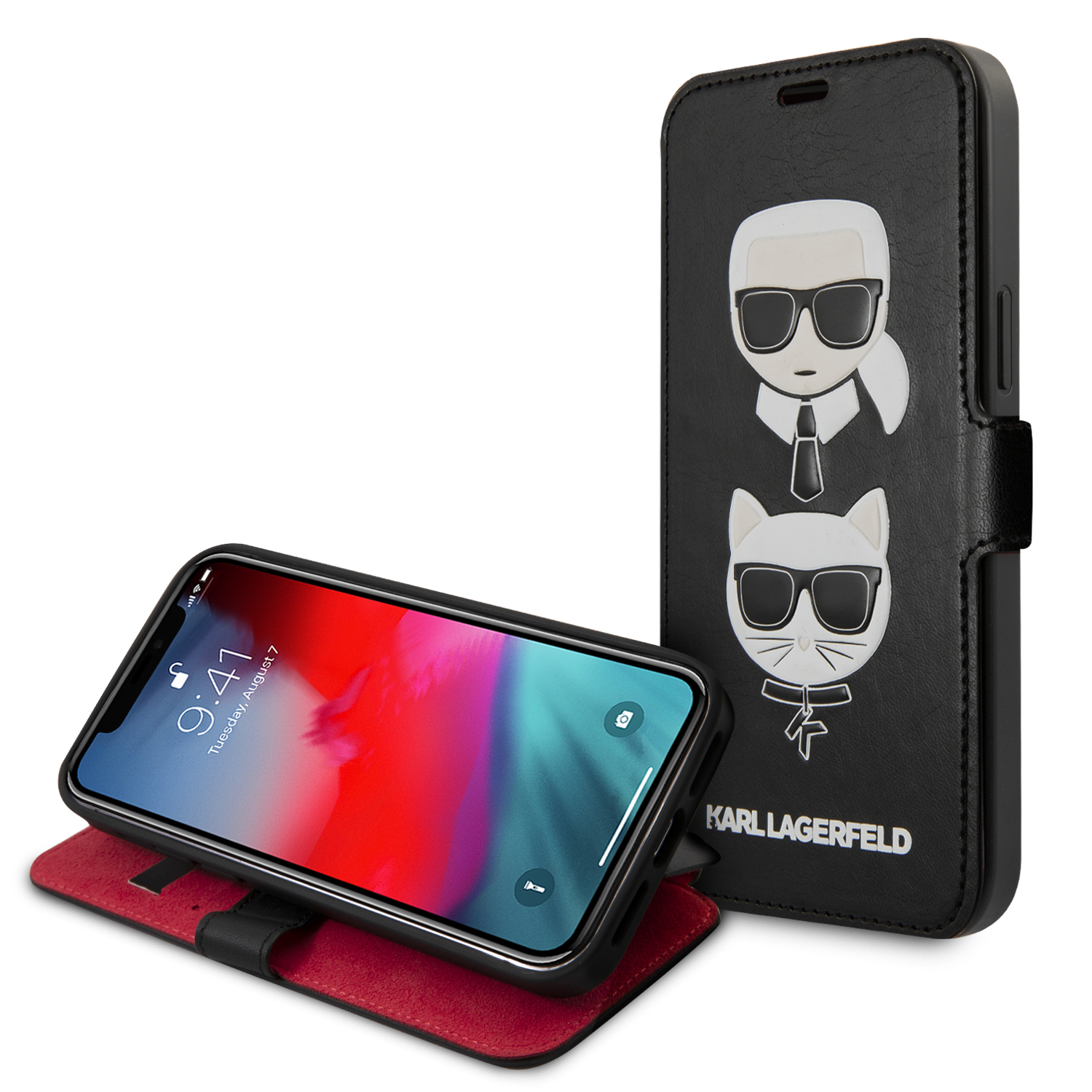 Karl Lagerfeld Heads flipové pouzdro KLFLBKSP12LFKICKC Apple iPhone 12 Pro Max black