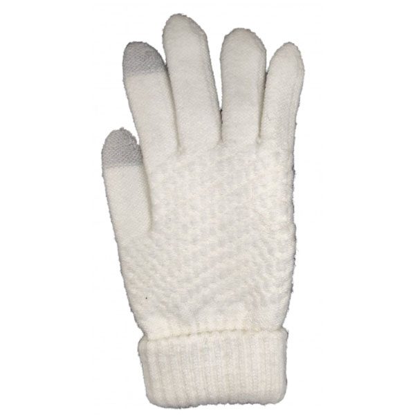 Dámské rukavice na dotykový displej bílá