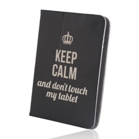 Knížkové pouzdro Fashion Keep Calm univerzální 9-10", černá