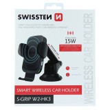 Držák do auta Swissten S-GRIP W2-HK3 s bezdrátovým nabíjením 15W černý
