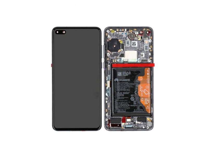 LCD + dotyk + rámeček, baterie, senzor otisku prstu pro Huawei P40, black ( Service Pack )
