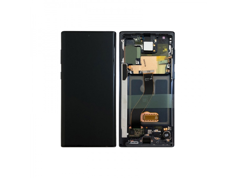 LCD + dotyk + rámeček pro Samsung Galaxy Note10, aura black ( Service Pack ) + DOPRAVA ZDARMA