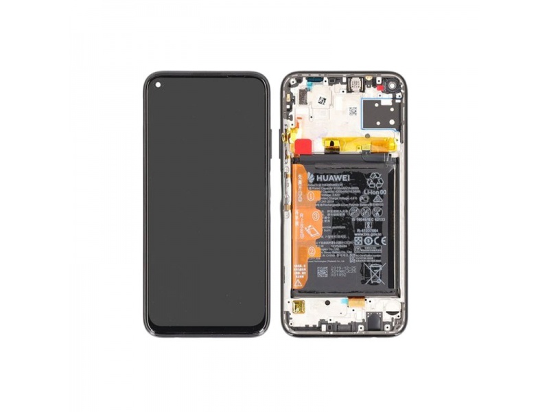LCD + dotyk + rámeček + baterie pro Huawei P40 Lite, black ( Service Pack )