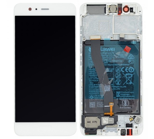 LCD + dotyk + přední kryt + baterie pro Huawei P10, white (Service Pack)