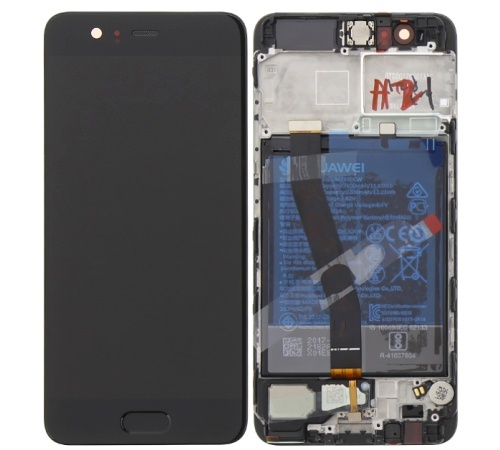LCD + dotyk + přední kryt + baterie pro Huawei P10, black (Service Pack)