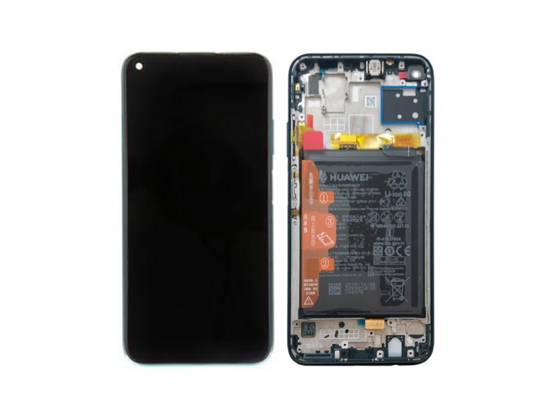 LCD + dotyk + rámeček + baterie pro Huawei P40 Lite, crush green ( Service Pack ) + DOPRAVA ZDARMA