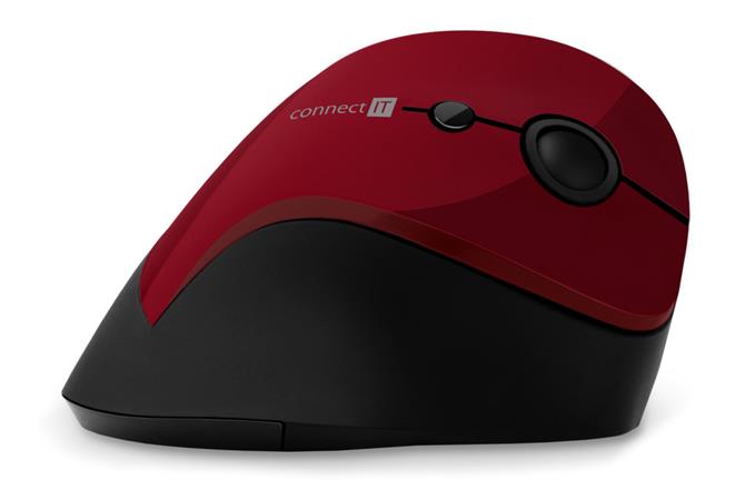 Vertikální ergonomická bezdrátová myš CONNECT IT FOR HEALTH červená