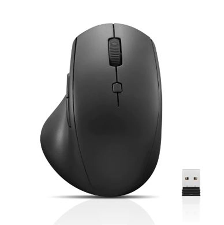 Levně Ergonomická myš Lenovo 600 Wireless Media Mouse, bezdrátová, černá