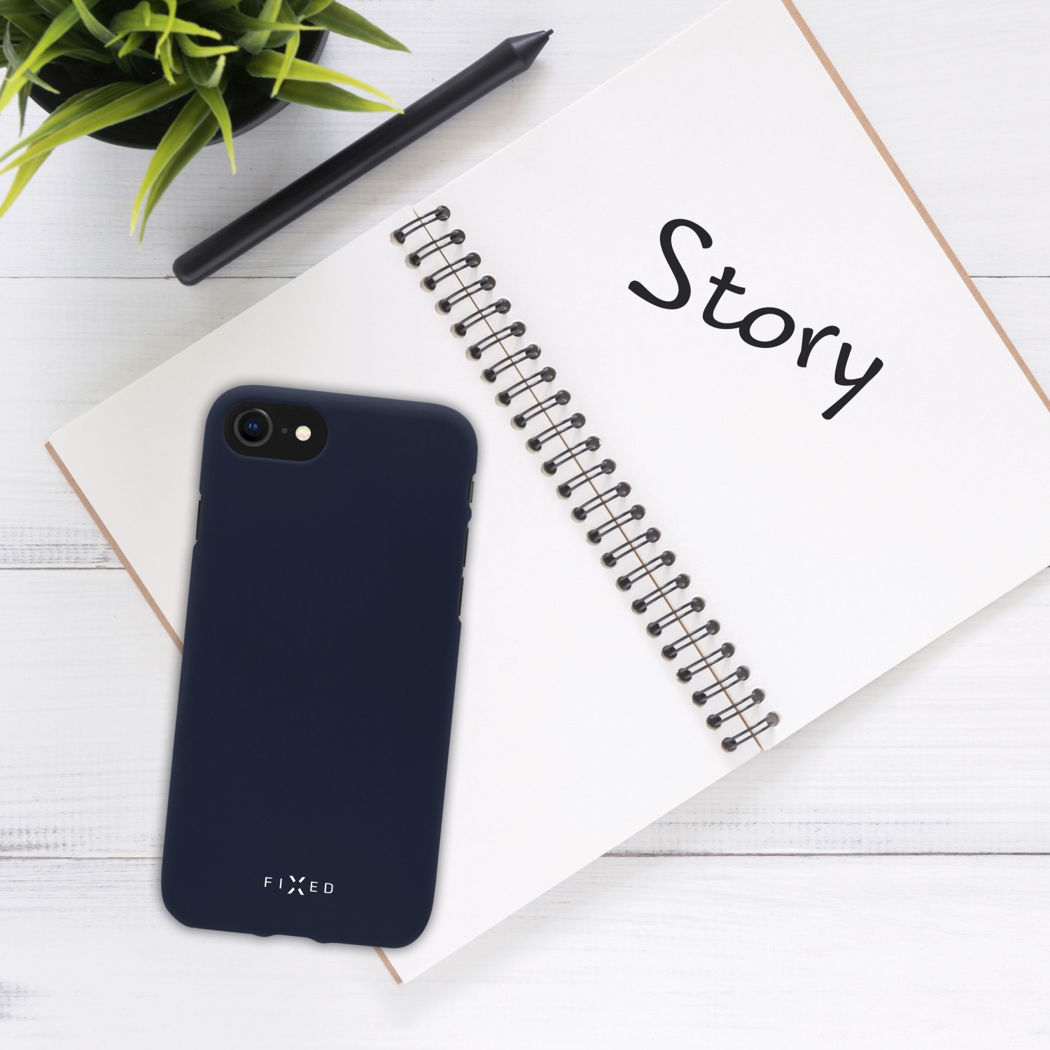 Zadní pogumovaný kryt FIXED Story pro OnePlus 8T, modrá