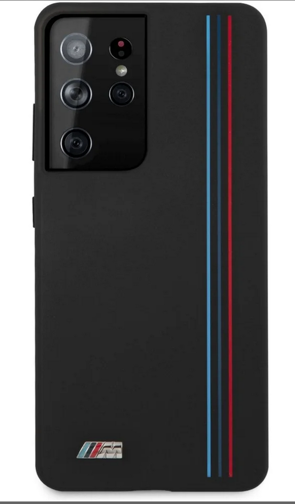 Flipové kožené pouzdro BMFLS3MC BMW "M" Collection Carbon pro Samsung Galaxy S3, blue/red