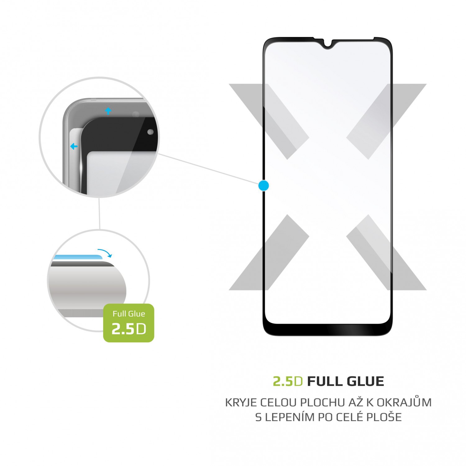 Ochranné tvrzené sklo FIXED Full-Cover pro Motorola Moto E7 Power, černá