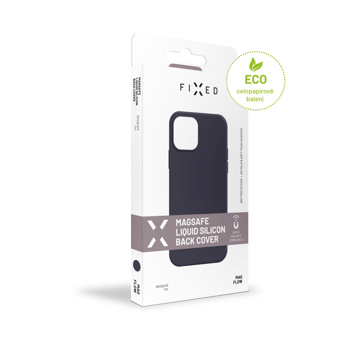 Zadní kryt FIXED MagFlow s podporou Magsafe pro Apple iPhone 12 mini, modrá