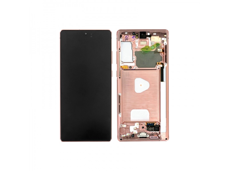 LCD + dotyk + rámeček pro Samsung Galaxy Note20, mystic bronze ( Service Pack )