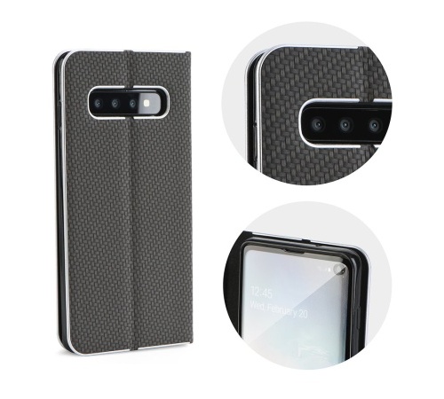 Flipové pouzdro Forcell Luna Carbon pro Samsung Galaxy A52/A52 5G/A52s 5G, černá