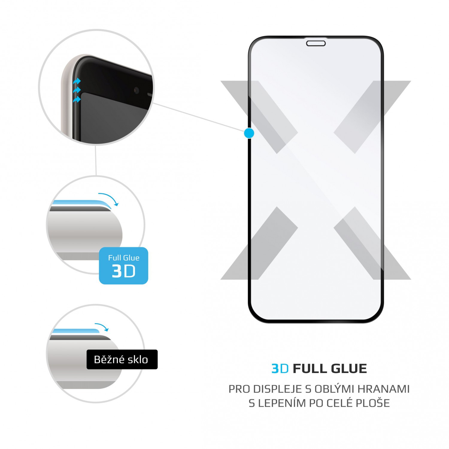 Ochranné tvrzené sklo FIXED 3D Full-Cover pro Apple iPhone 12 mini, černá