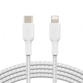 Kabel Belkin USB-C s lightning konektorem, 2m, bílý - odolný