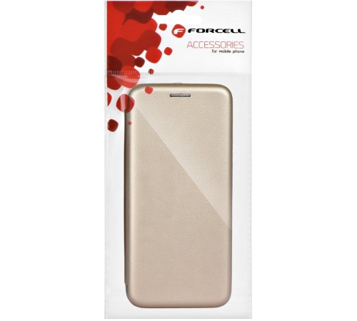 Flipové pouzdro Forcell Elegance pro Samsung Galaxy A12, zlatá