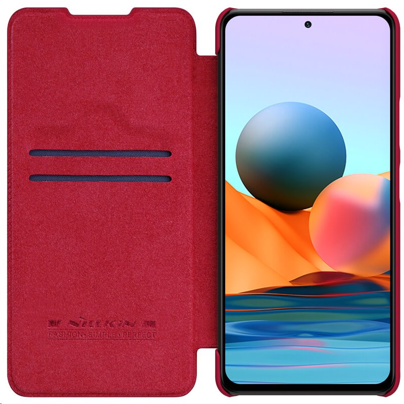 Nillkin Qin Book flipové pouzdro pro Xiaomi Redmi Note 10 Pro/10 Pro Max, červená