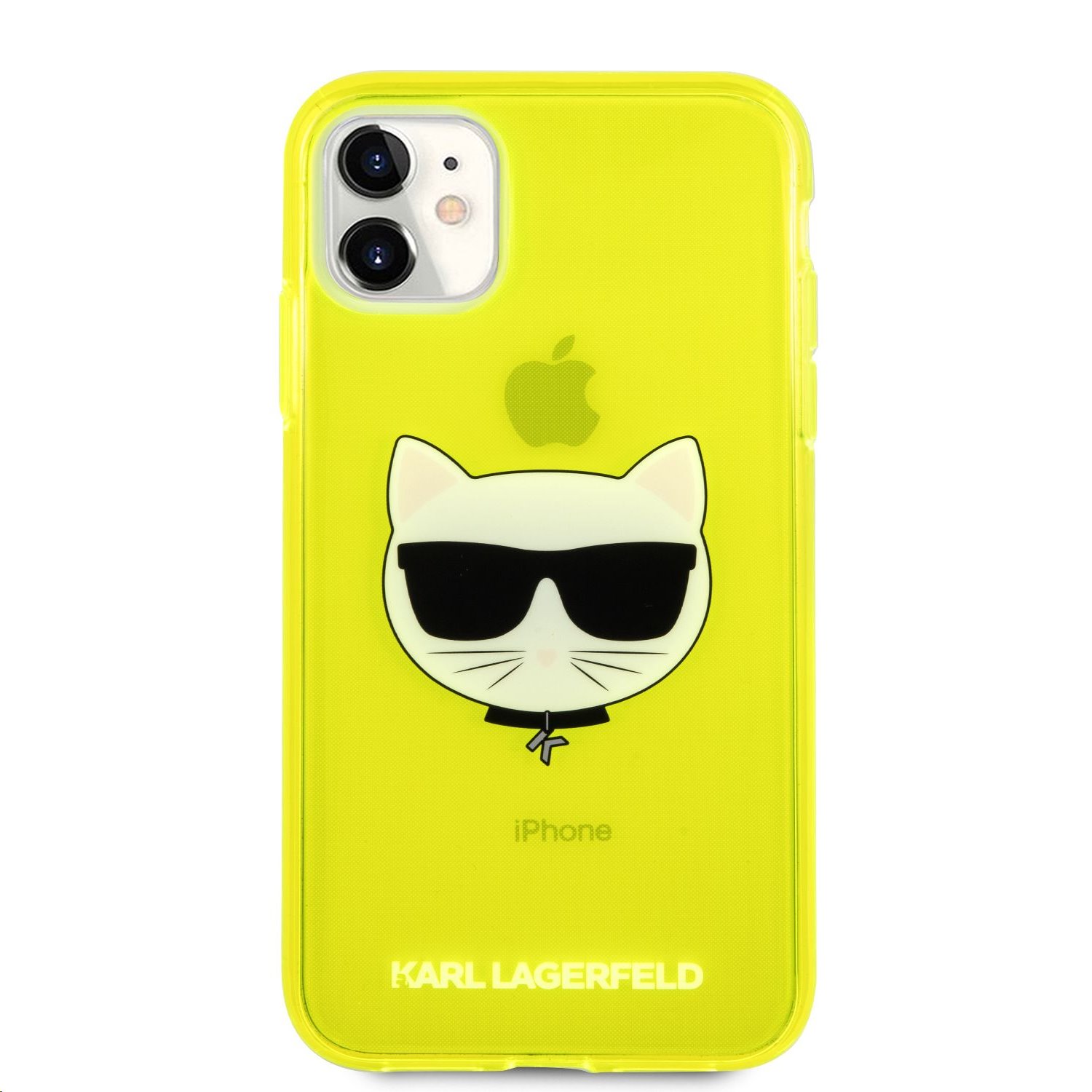 Silikonové pouzdro Karl Lagerfeld Choupette Head KLHCP12LCHTRY pro Apple iPhone 12 Pro Max, žlutá