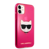 Silikonové pouzdro Karl Lagerfeld Choupette Head KLHCP12LCHTRP pro Apple iPhone 12 Pro Max, růžová