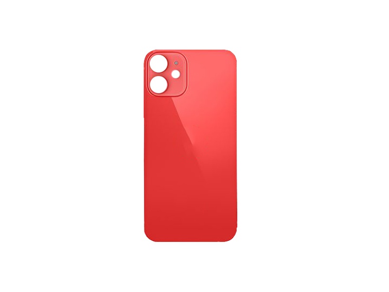Levně Kryt baterie Back Cover Glass + Big Camera Hole pro Apple iPhone 12 Mini, červená